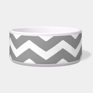 Gray Grey White Chevron Pattern Bowl