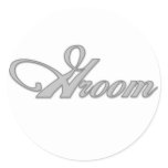 Gray Groom Classic Round Sticker