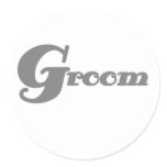 Gray Groom Classic Round Sticker