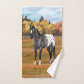 Gray Grulla Appaloosa Quarter Horse Stallion Bath Towel Set