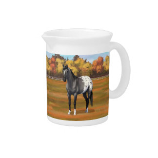 Gray Grulla Appaloosa Quarter Horse Stallion Beverage Pitcher