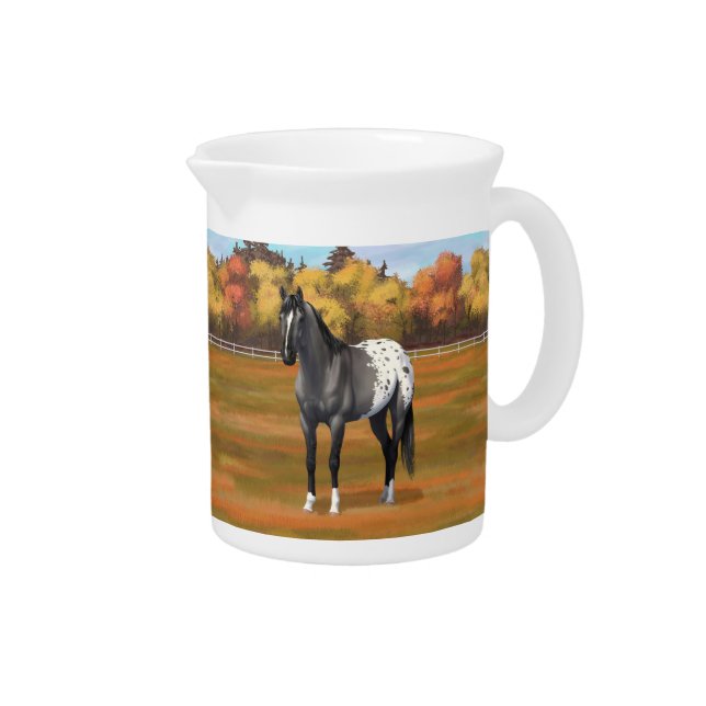 Gray Grulla Appaloosa Quarter Horse Stallion Beverage Pitcher (Right)