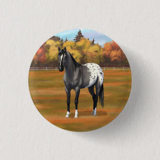 Gray Grulla Appaloosa Quarter Horse Stallion Button