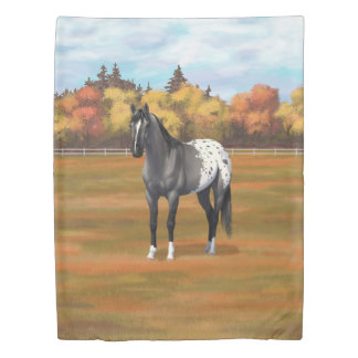 Gray Grulla Appaloosa Quarter Horse Stallion Duvet Cover