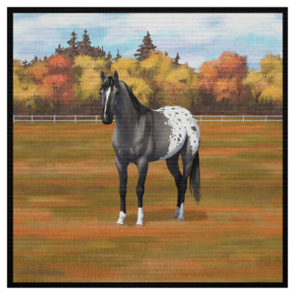 Gray Grulla Appaloosa Quarter Horse Stallion Fabric