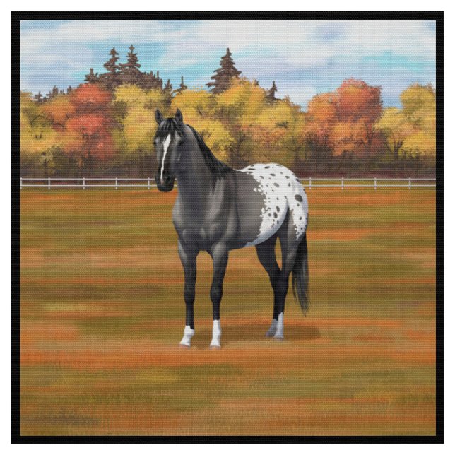Gray Grulla Appaloosa Quarter Horse Stallion Fabric (Swatch)