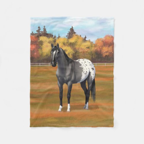 Gray Grulla Appaloosa Quarter Horse Stallion Fleece Blanket