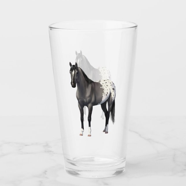 Gray Grulla Appaloosa Quarter Horse Stallion Glass (Front)