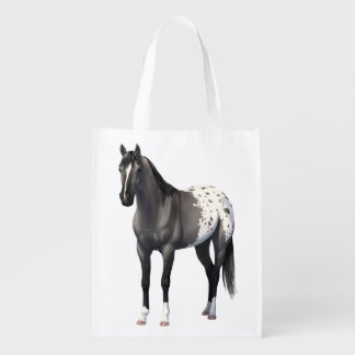 Gray Grulla Appaloosa Quarter Horse Stallion Grocery Bag