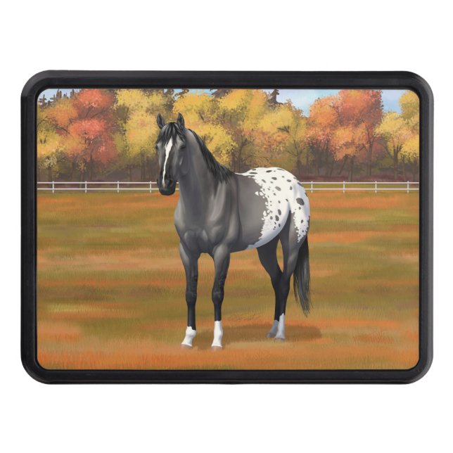 Gray Grulla Appaloosa Quarter Horse Stallion Hitch Cover (Front)
