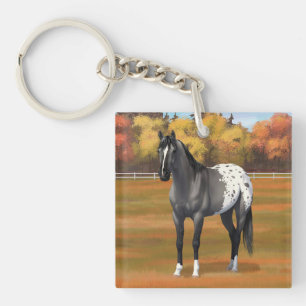 Gray Grulla Appaloosa Quarter Horse Stallion Keychain