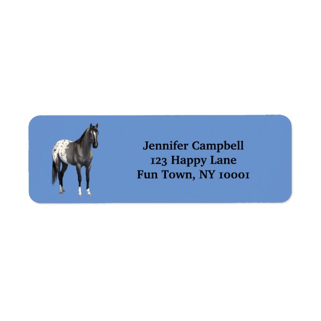 Gray Grulla Appaloosa Quarter Horse Stallion Label (Front)