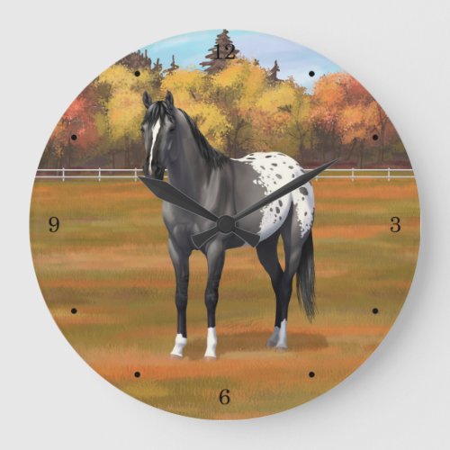 Gray Grulla Appaloosa Quarter Horse Stallion Large Clock