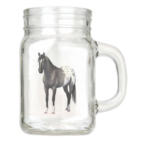 Gray Grulla Appaloosa Quarter Horse Stallion Mason Jar
