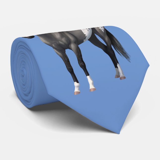 Gray Grulla Appaloosa Quarter Horse Stallion Neck Tie (Rolled)