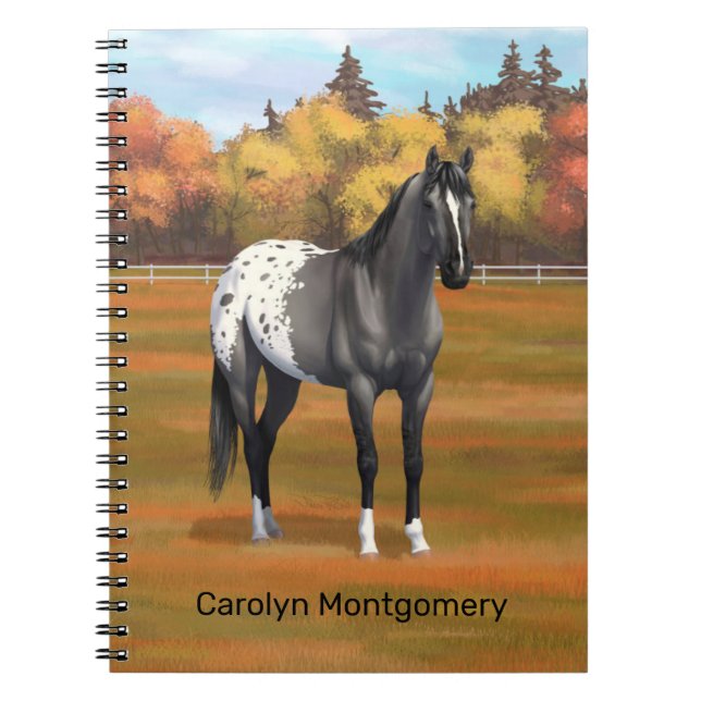 Gray Grulla Appaloosa Quarter Horse Stallion Notebook (Front)