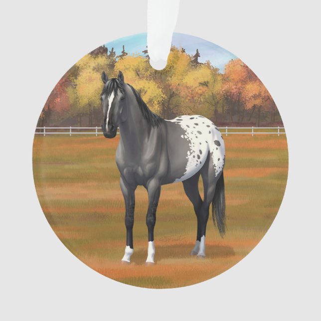 Gray Grulla Appaloosa Quarter Horse Stallion Ornament (Front)