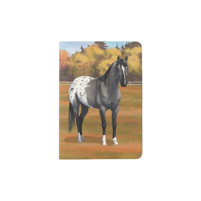Gray Grulla Appaloosa Quarter Horse Stallion Passport Holder (Front)
