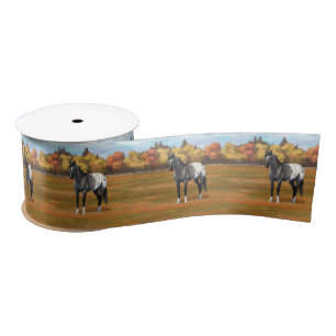 Gray Grulla Appaloosa Quarter Horse Stallion Satin Ribbon