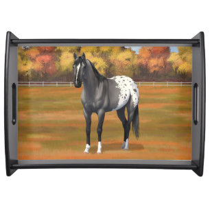 Gray Grulla Appaloosa Quarter Horse Stallion Serving Tray