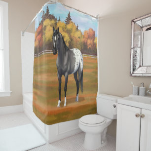 Gray Grulla Appaloosa Quarter Horse Stallion Shower Curtain