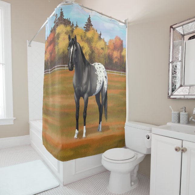Gray Grulla Appaloosa Quarter Horse Stallion Shower Curtain (In Situ)