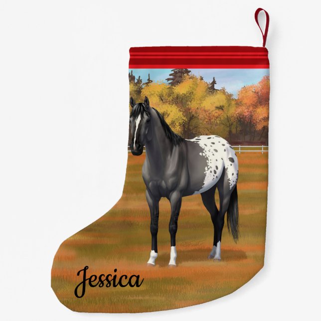 Gray Grulla Appaloosa Quarter Horse Stallion Small Christmas Stocking (Back)
