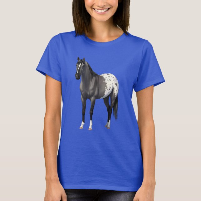 Gray Grulla Appaloosa Quarter Horse Stallion T-Shirt (Front)