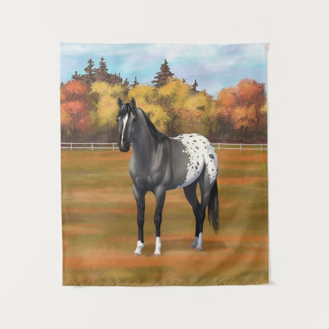 Gray Grulla Appaloosa Quarter Horse Stallion Tapestry (Front)