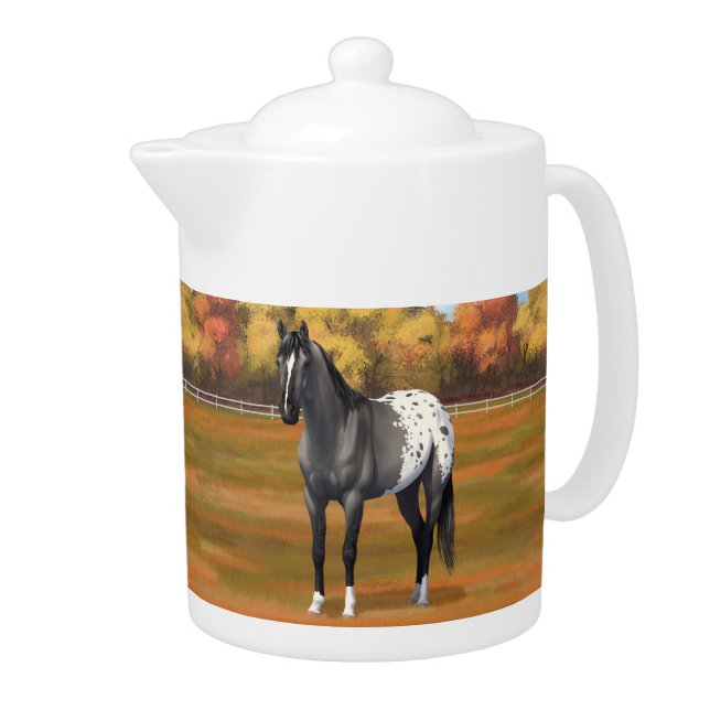 Gray Grulla Appaloosa Quarter Horse Stallion Teapot (Right)
