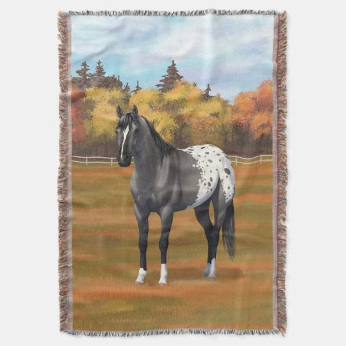 Gray Grulla Appaloosa Quarter Horse Stallion Throw Blanket