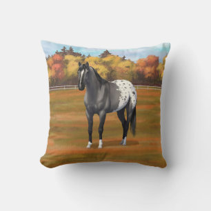 Gray Grulla Appaloosa Quarter Horse Stallion Throw Pillow