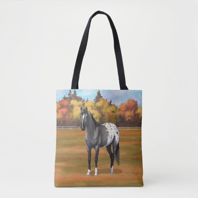 Gray Grulla Appaloosa Quarter Horse Stallion Tote Bag (Front)