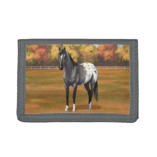 Gray Grulla Appaloosa Quarter Horse Stallion Tri-fold Wallet