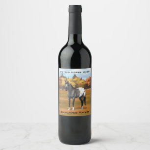 Gray Grulla Appaloosa Quarter Horse Stallion Wine Label