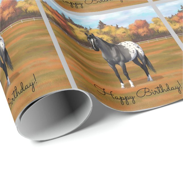 Gray Grulla Appaloosa Quarter Horse Stallion Wrapping Paper (Roll Corner)