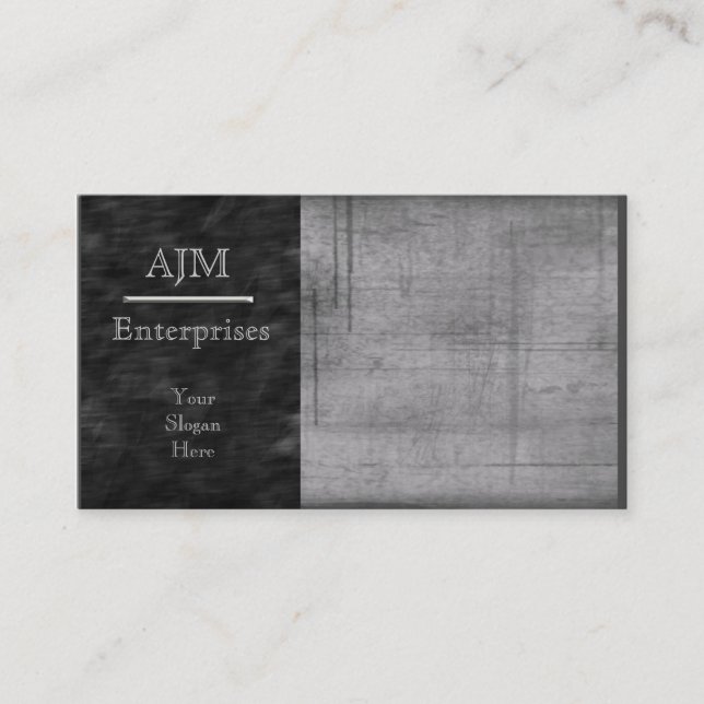 Gray Grunge Minimalist Custom Business Card (Front)