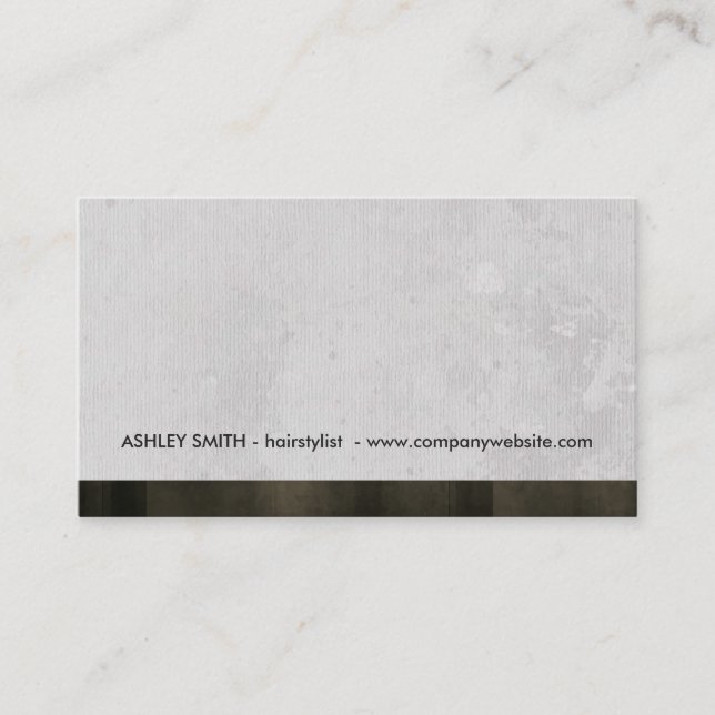 Gray Grunge Modern Style Trim Business Card (Front)