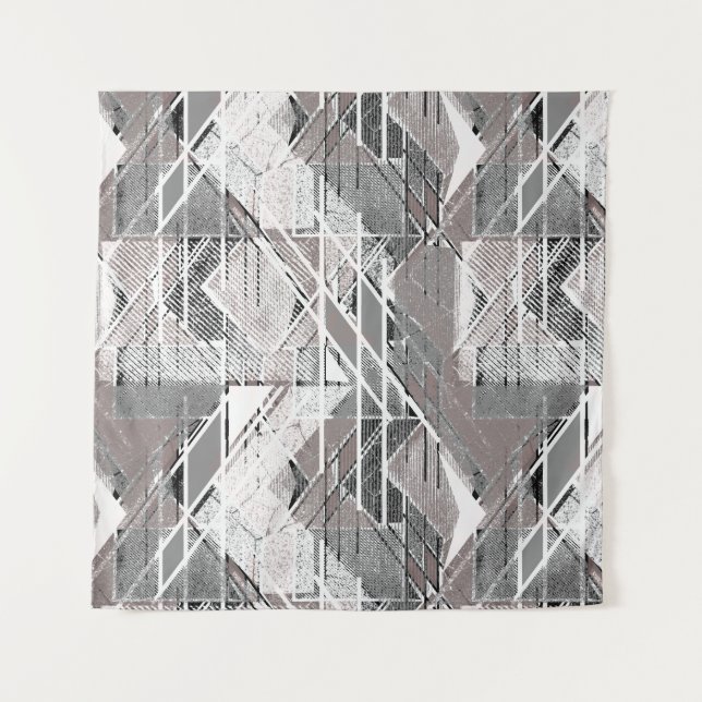 Gray grunge print. Tapestry (Front)