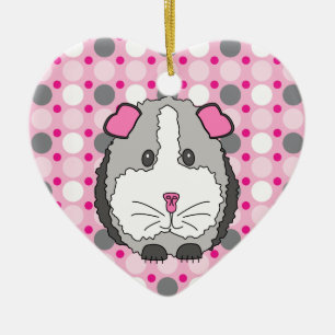Gray Guinea Pig Ceramic Ornament