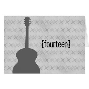 Gray Guitar Grunge Table Number Card