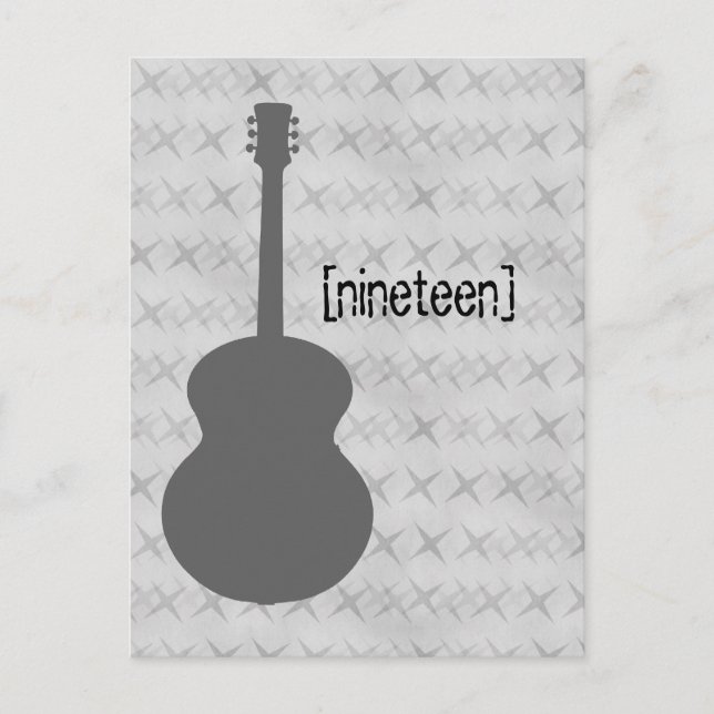 Gray Guitar Grunge Table Postcard (Front)