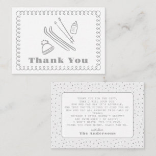 Gray Hand-Drawn Après Bébé Baby Shower Thank You Note Card