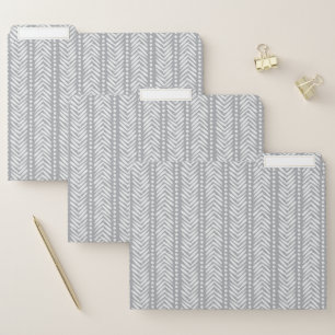 Gray Hand Drawn Chevron Pattern File Folder