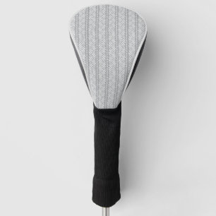 Gray Hand Drawn Chevron Pattern Golf Head Cover