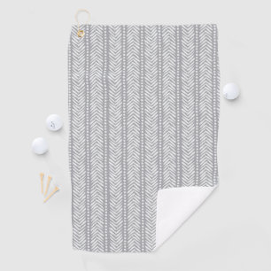 Gray Hand Drawn Chevron Pattern Golf Towel
