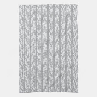 Gray Hand Drawn Chevron Pattern Kitchen Towel