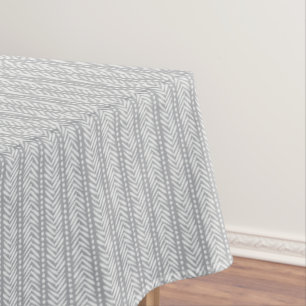 Gray Hand Drawn Chevron Pattern Tablecloth