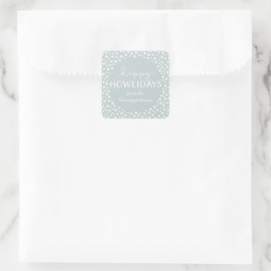 Gray Happy Howlidays Pet Lover Holiday Square Sticker