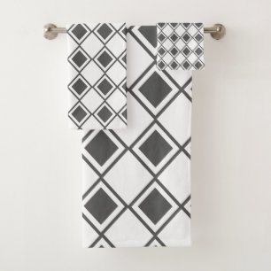 Gray Harlequin  Bath Towel Set